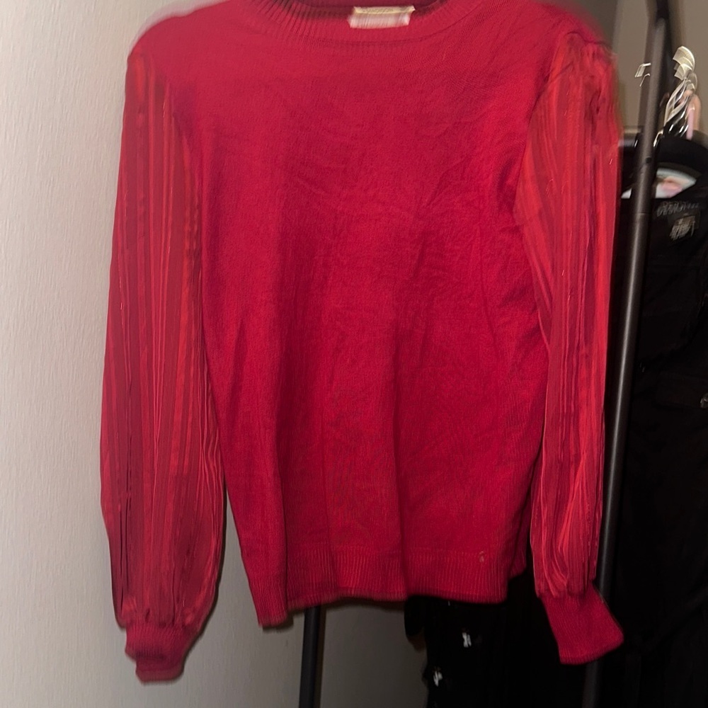 Vibrant Red Crew Neck Sweater